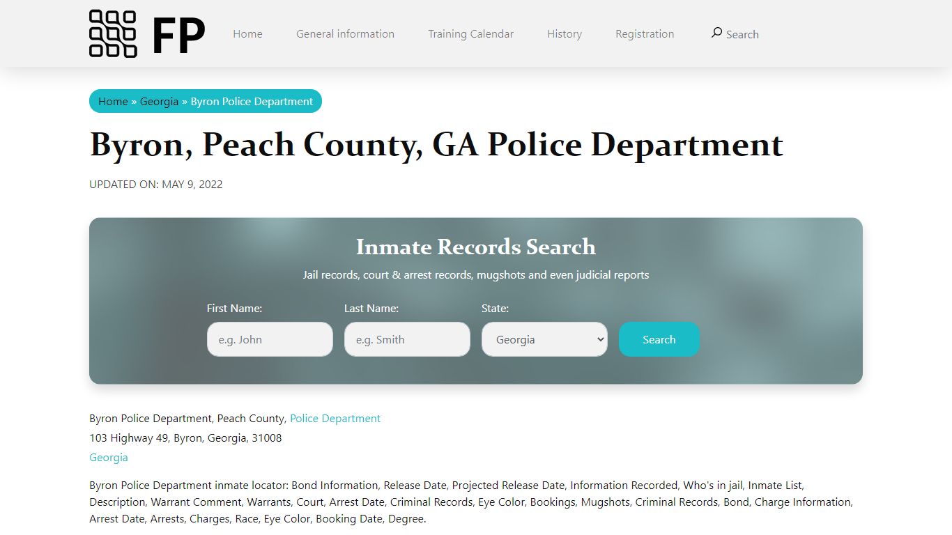 Byron, GA Police - City Jail Inmates, Arrests