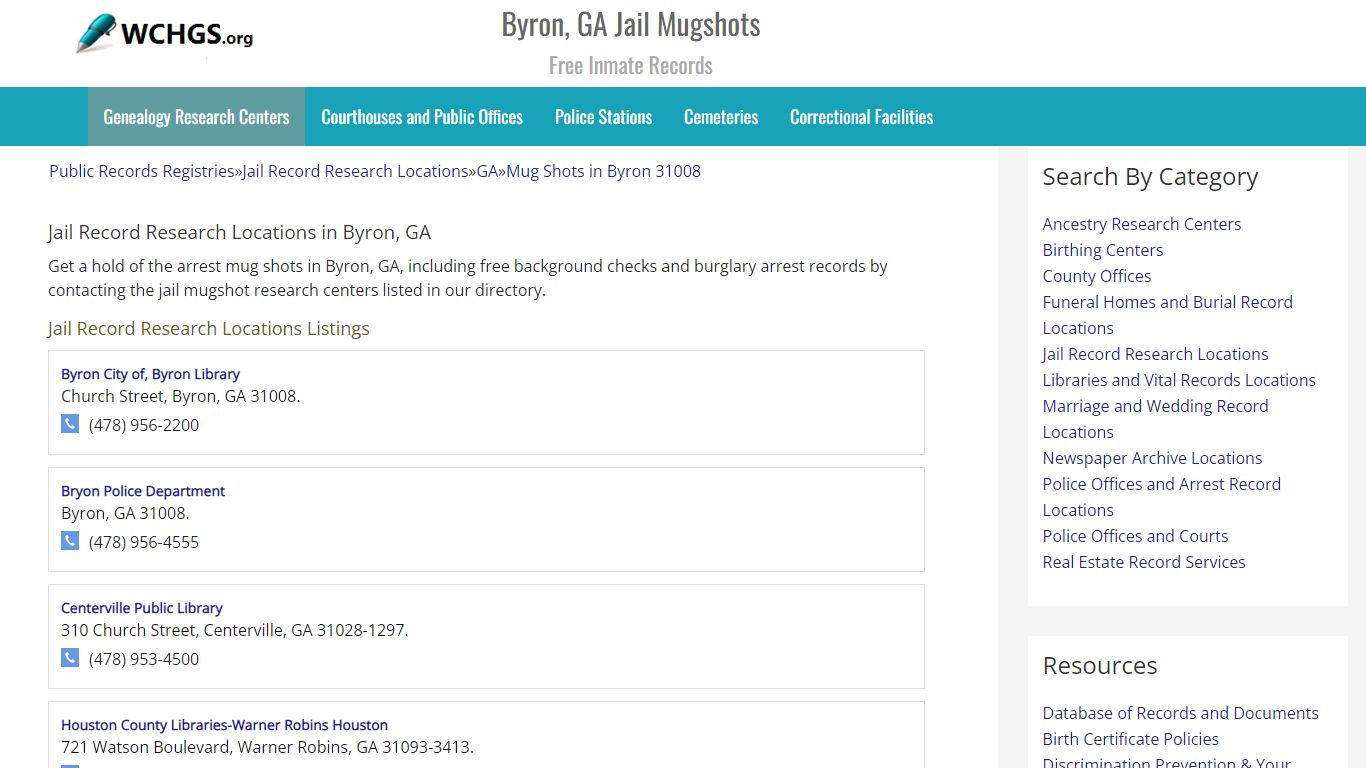 Byron, GA Jail Mugshots - Free Inmate Records